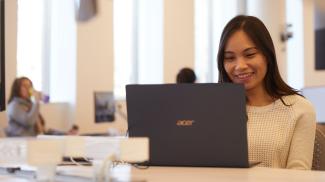 girl and laptop